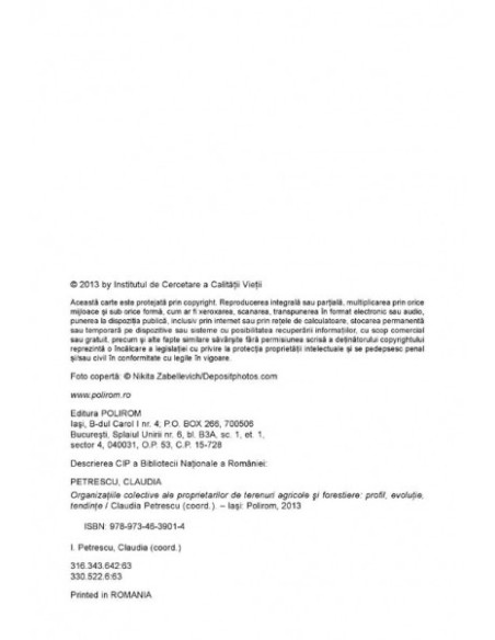 Organizațiile colective ale proprietarilor de terenuri agricole și forestiere. Profil, evoluție, tendințe