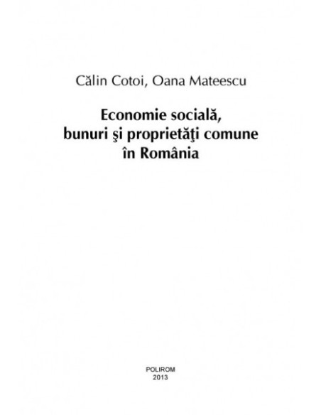 Economie socială, bunuri și proprietăți comune în România