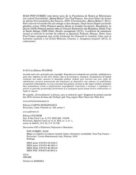 Magie și vrăjitorie în cultura română. Istorie, literatură, mentalități