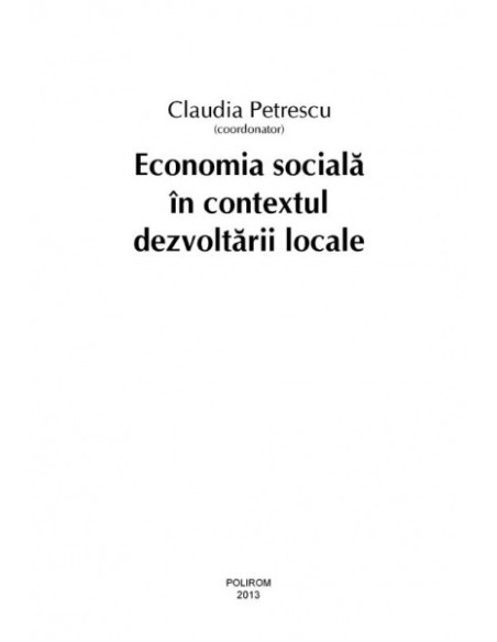 Economia socială în contextul dezvoltării locale