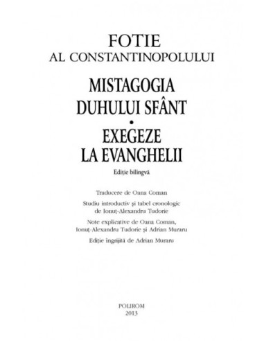 Mistagogia Duhului Sfânt. Exegeze la...