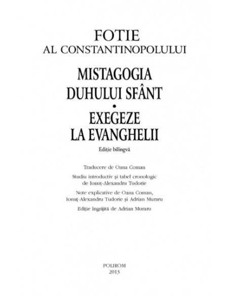 Mistagogia Duhului Sfânt. Exegeze la Evanghelii