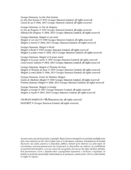 Integrala Maigret. Volumul III