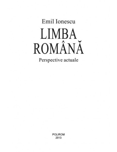 Limba română: perspective actuale