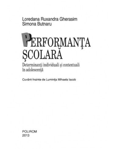 Performanța școlară Performanța școlară