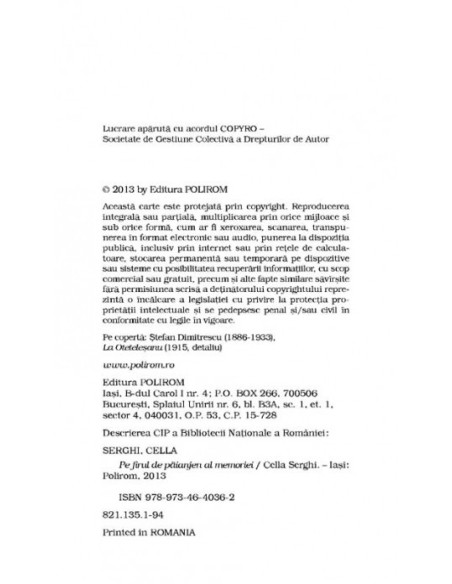 Pe firul de păianjen al memoriei (ediţie de buzunar)