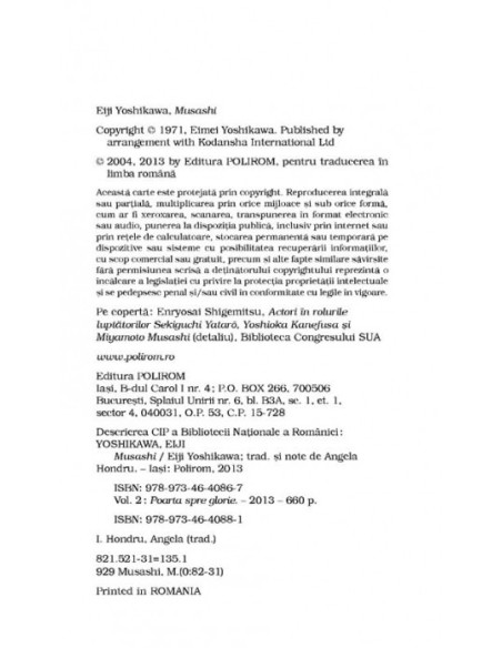 Musashi. Poarta spre glorie (vol. II)