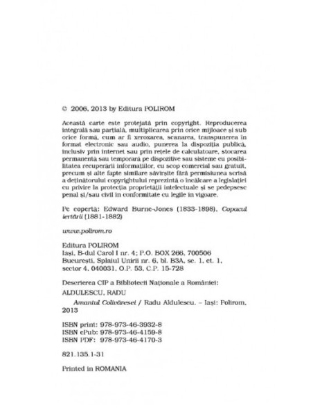 Amantul Colivăresei (ediție de buzunar)