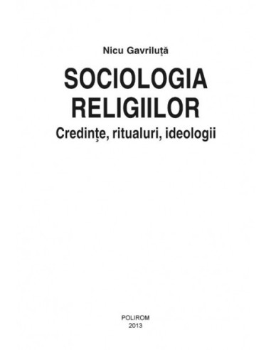 Sociologia religiilor. Credințe,...