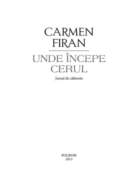 Unde începe cerul. Jurnal de călătorie