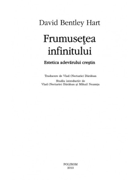 Frumusețea infinitului. Estetica adevărului creștin