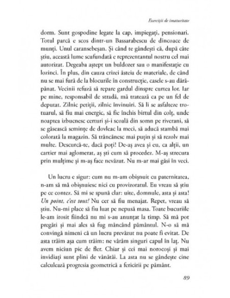 Exerciții de imaturitate