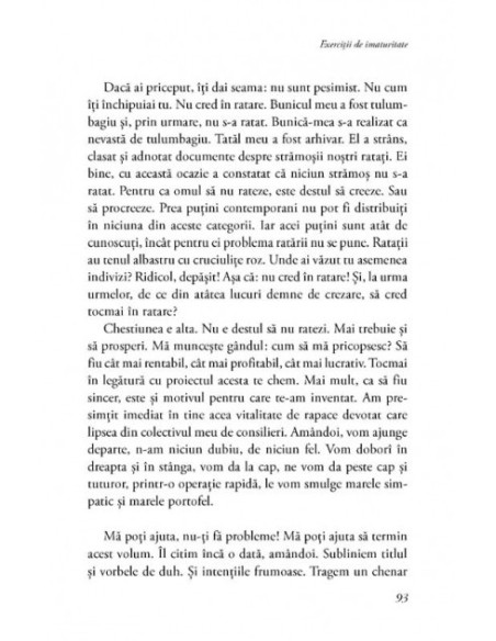 Exerciții de imaturitate