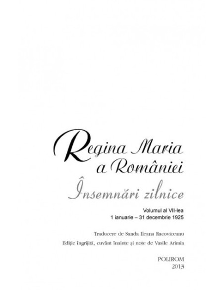 Însemnări zilnice. Volumul al VII-lea (1 ianuarie-31 decembrie 1925)
