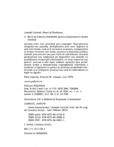 Inima întunericului (ediţie de buzunar)