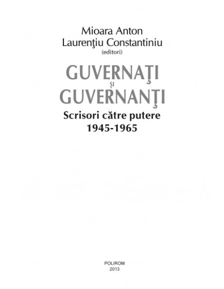 Guvernați și guvernanți. Scrisori către putere 1945-1965
