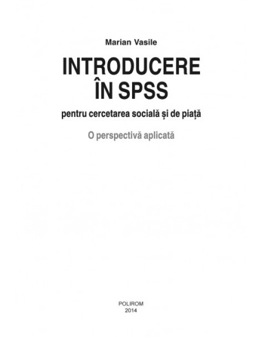 Introducere în SPSS pentru cercetarea...