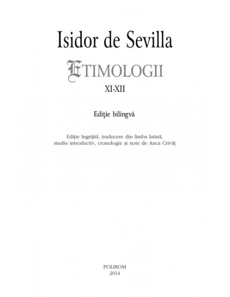 Etimologii XI-XII