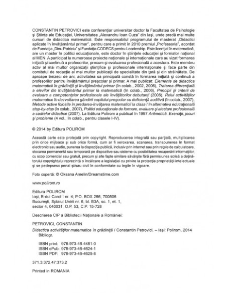 Didactica activitățlor matematice în grădiniță