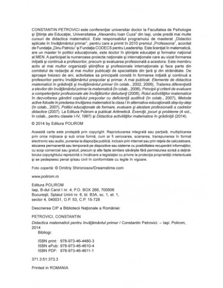 Didactica matematicii pentru invăţămîntul primar