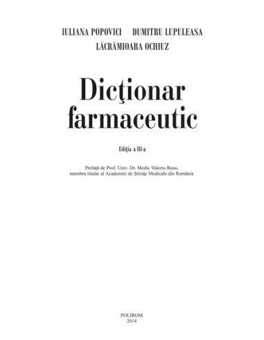 Dicţionar farmaceutic Dicţionar farmaceutic