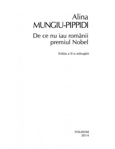 De ce nu iau românii premiul Nobel (ediţia a II-a adăugită, de buzunar)