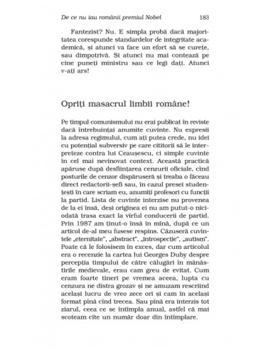 De ce nu iau românii premiul Nobel...