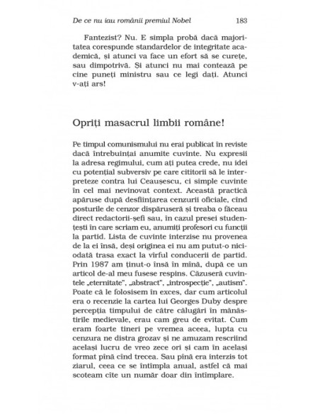 De ce nu iau românii premiul Nobel (ediţia a II-a adăugită, de buzunar)