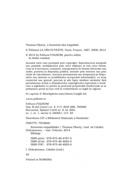 Economia inegalităţilor (ediţie de buzunar)