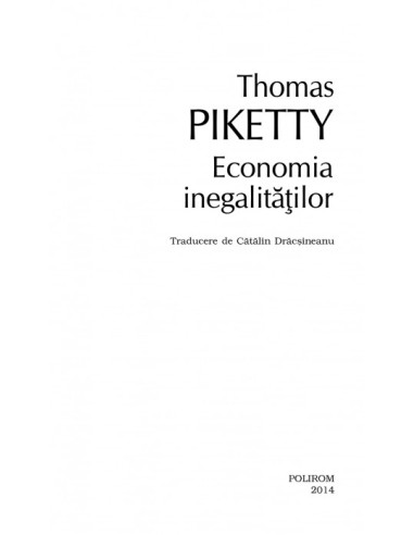Economia inegalităţilor (ediţie de...