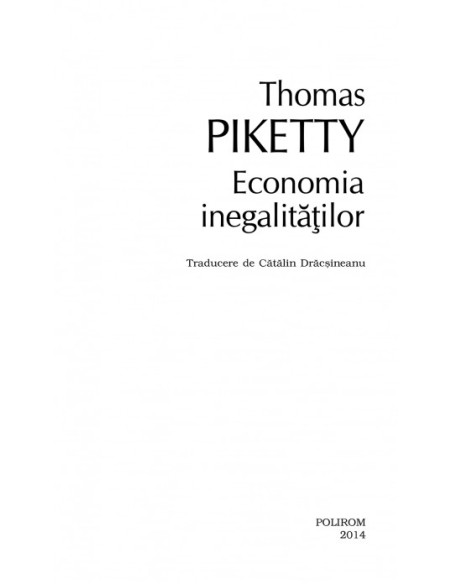 Economia inegalităţilor (ediţie de buzunar)