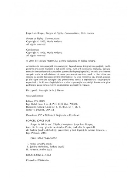 Borges la 80 de ani. Conversaţii. Cărţile şi noaptea