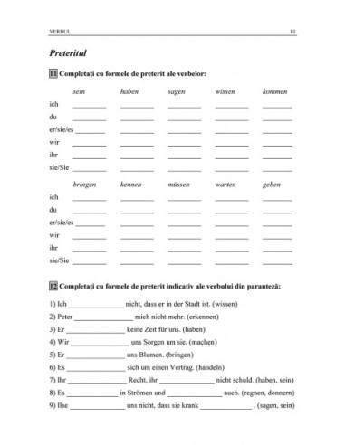 Limba germană. Exerciții de gramatică... Limba germană. Exerciții de gramatică...