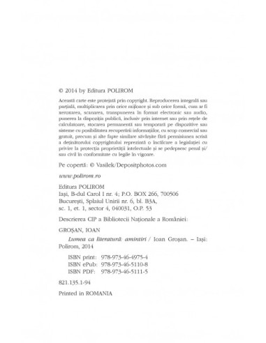 Lumea ca literatură. Amintiri Lumea ca literatură. Amintiri