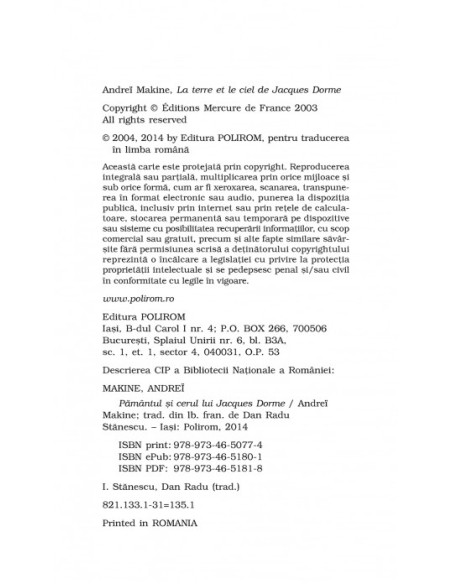 Pământul şi cerul lui Jacques Dorme