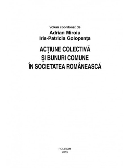 Acțiune colectivă și bunuri comune în societatea românească