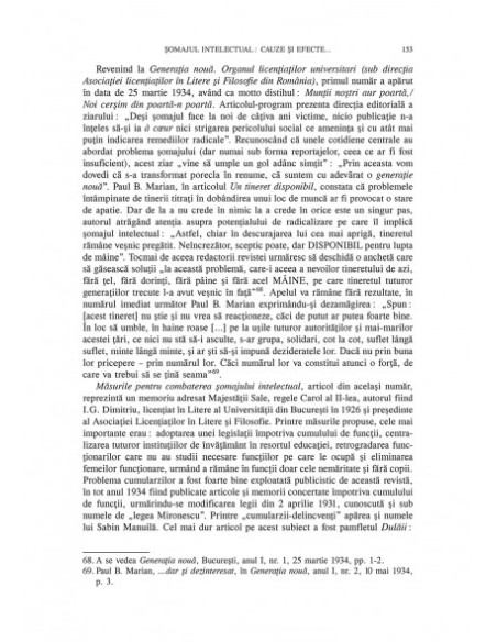 Limitele meritocrației într-o societate agrară. Șomaj intelectual și radicalizare politică a tineretului în România interbelică