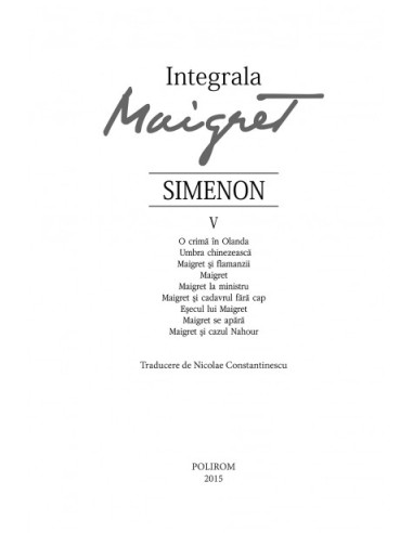 Integrala Maigret. Volumul V
