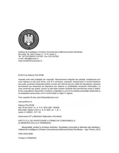 Marginalități, periferii și frontiere simbolice. Societatea comunistă și dilemele sale identitare.