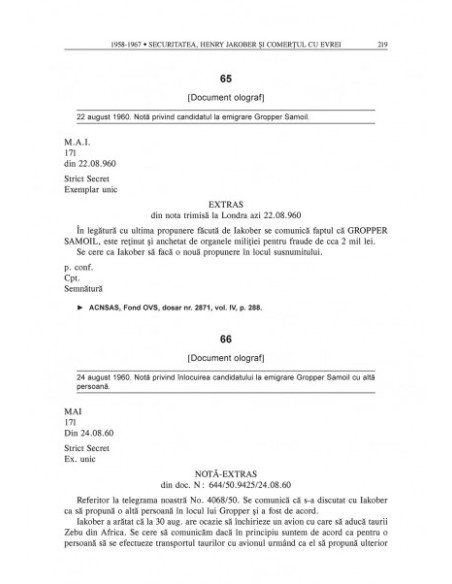 Securitatea și vânzarea evreilor. Istoria acordurilor secrete dintre România și Israel