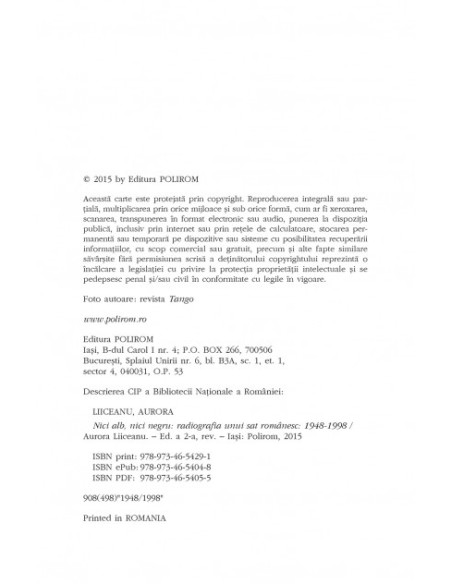 Nici alb, nici negru. Radiografia unui sat românesc, 1948-1998