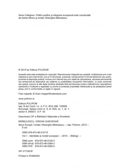 Noua Europă. Vol. I: Identitate și model european