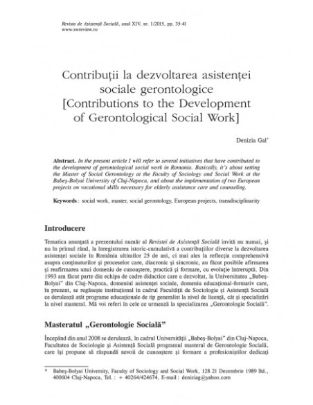 Revista de Asistență Socială. Nr. 1/2015