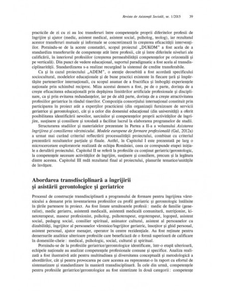 Revista de Asistență Socială. Nr. 1/2015