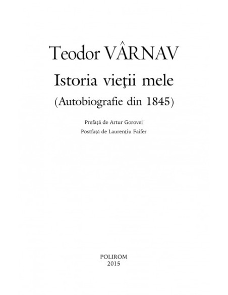 Istoria vieţii mele