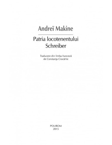 Patria locotenentului Schreiber Patria locotenentului Schreiber