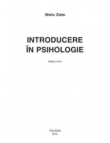 Introducere în psihologie Introducere în psihologie