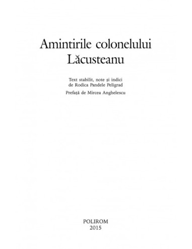 Amintirile colonelului Lăcusteanu