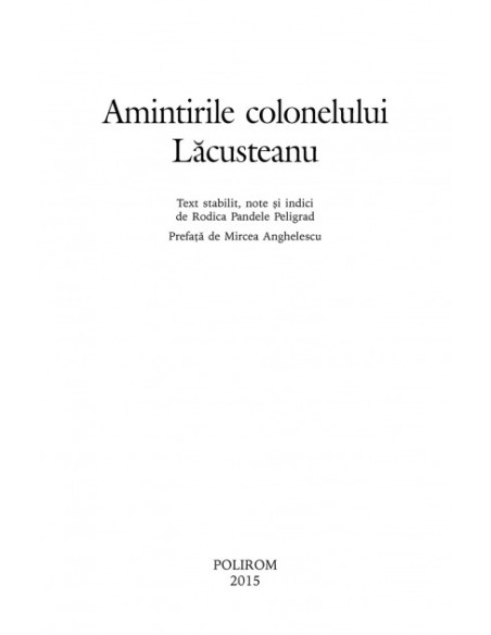 Amintirile colonelului Lăcusteanu