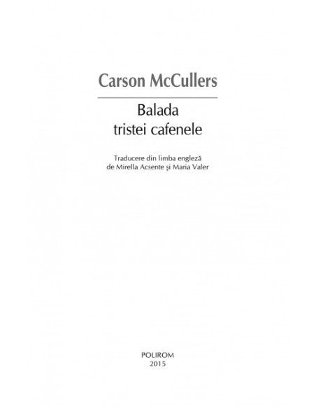 Balada tristei cafenele